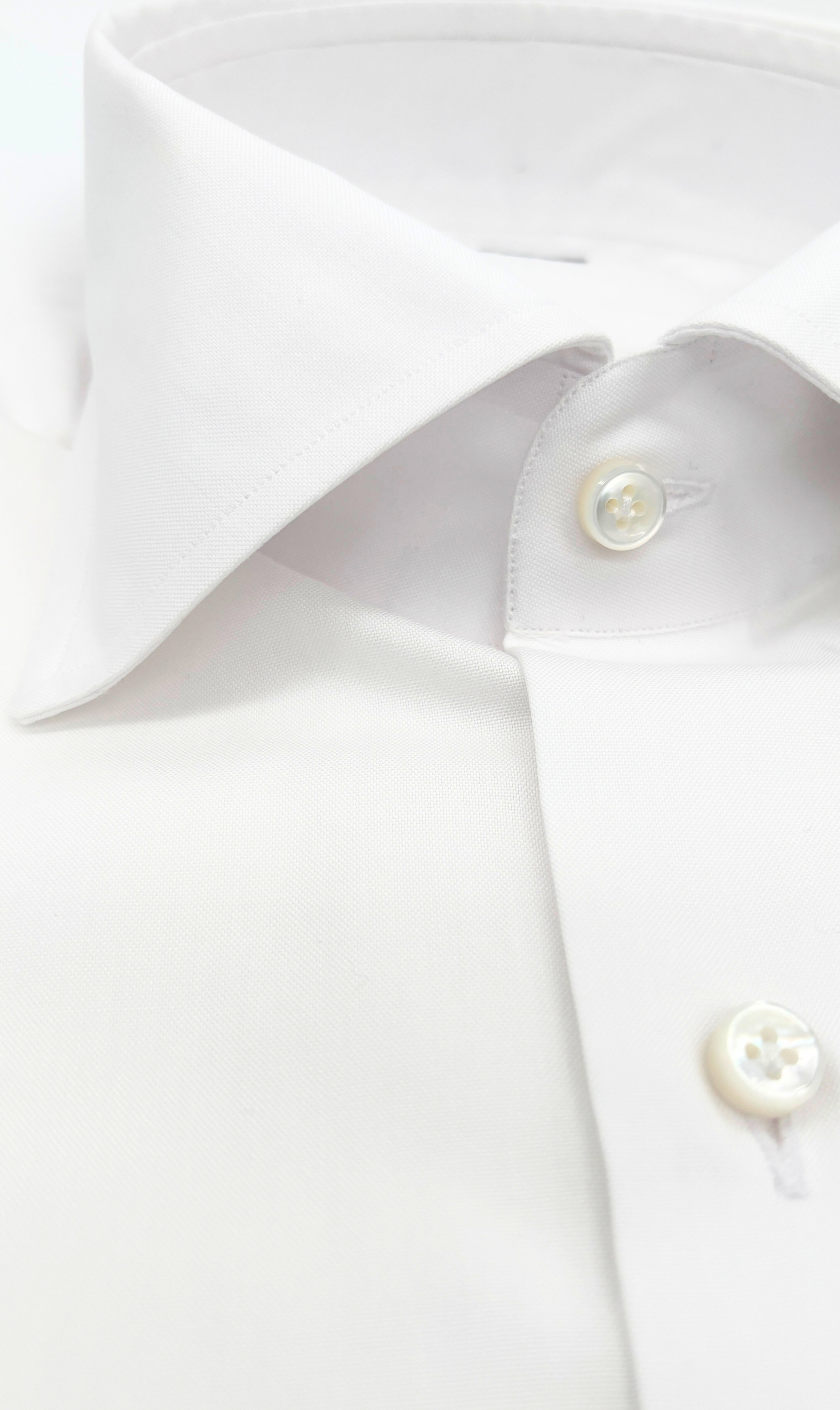 Hemd Handgemacht in Italien Vollzwirn Slim Fit Weiß