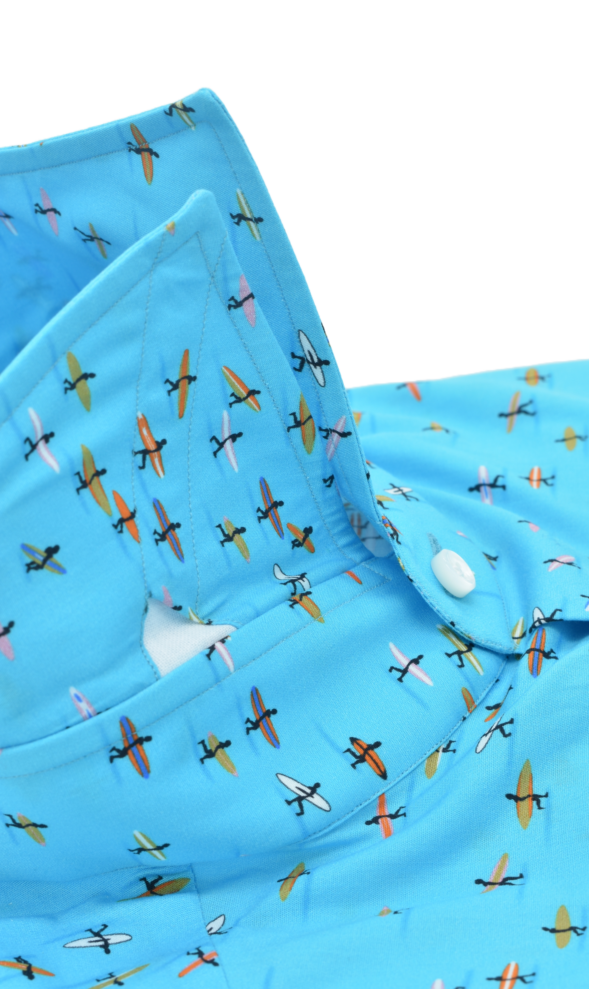 Surfer Print Slim Fit Shirt Turquoise