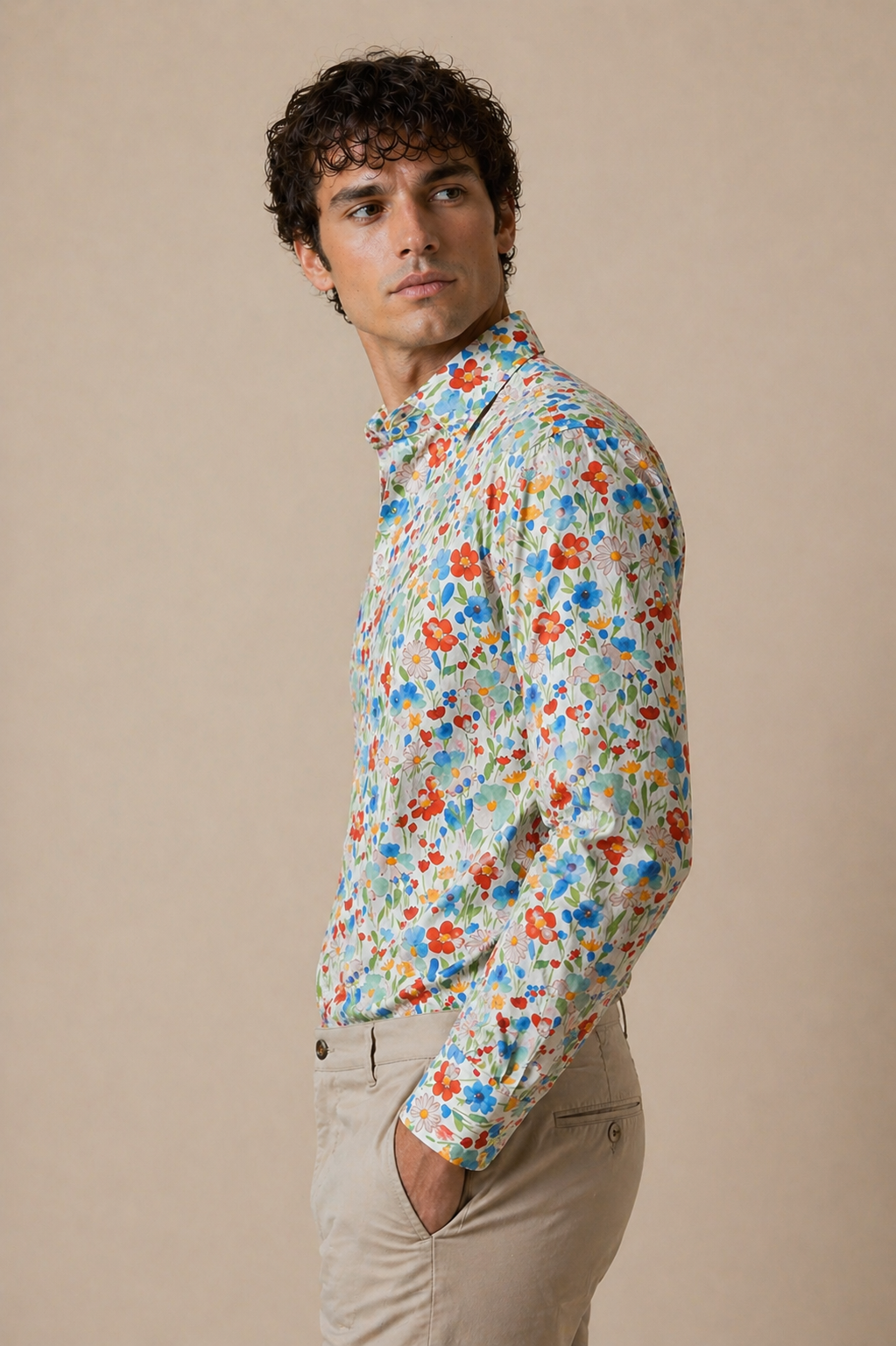 Shirt Handmade in Italy Slim Fit Floral