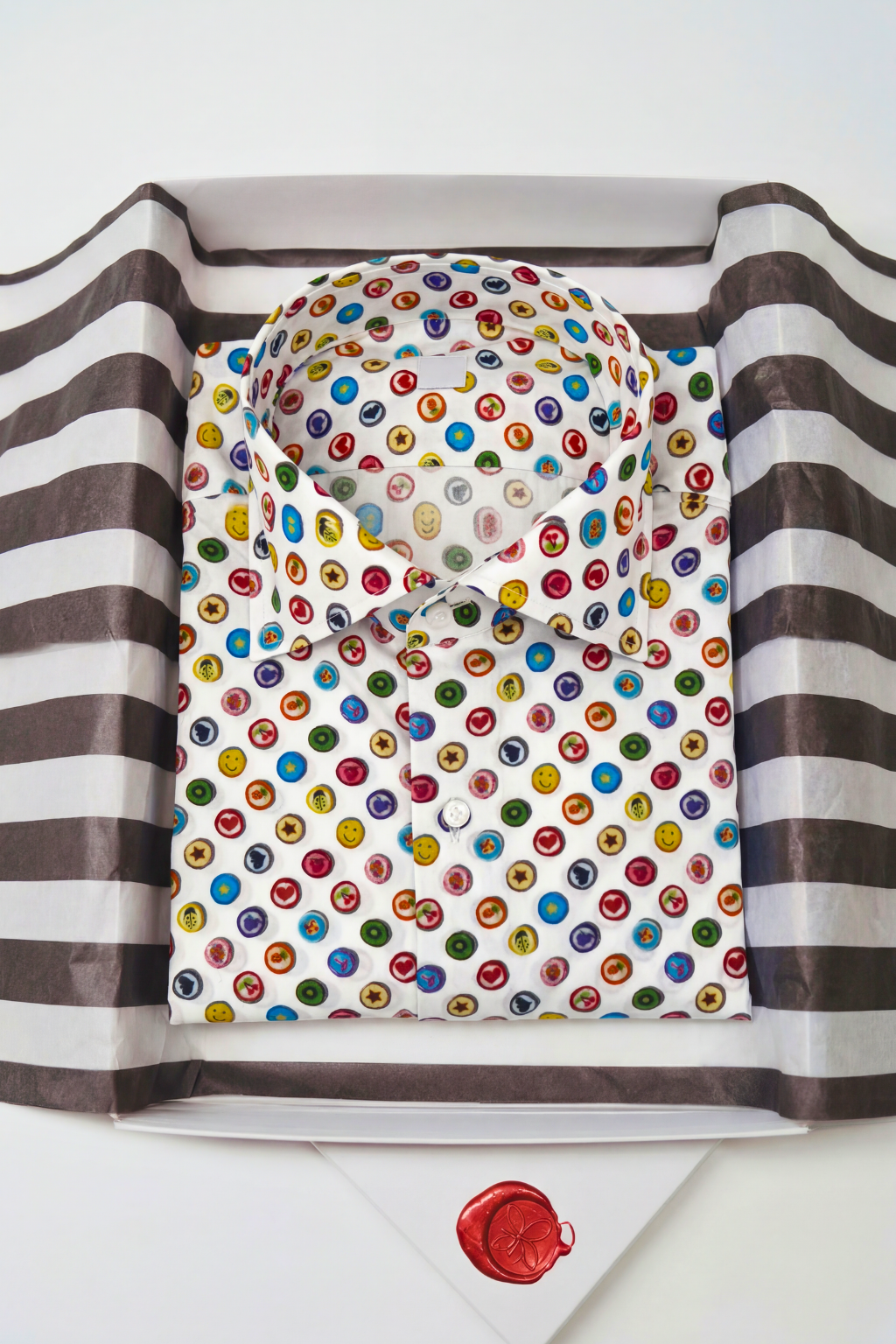 Button-Print Slim Fit Shirt
