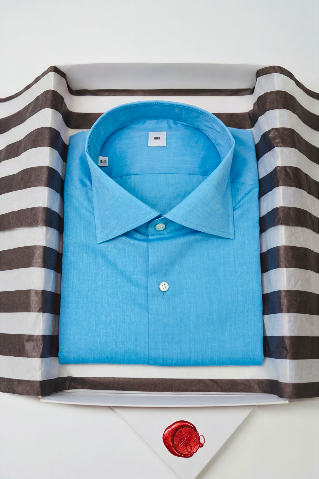 Shirt Handmade in Italy 100/2 Full Twill Slim Fit Blue