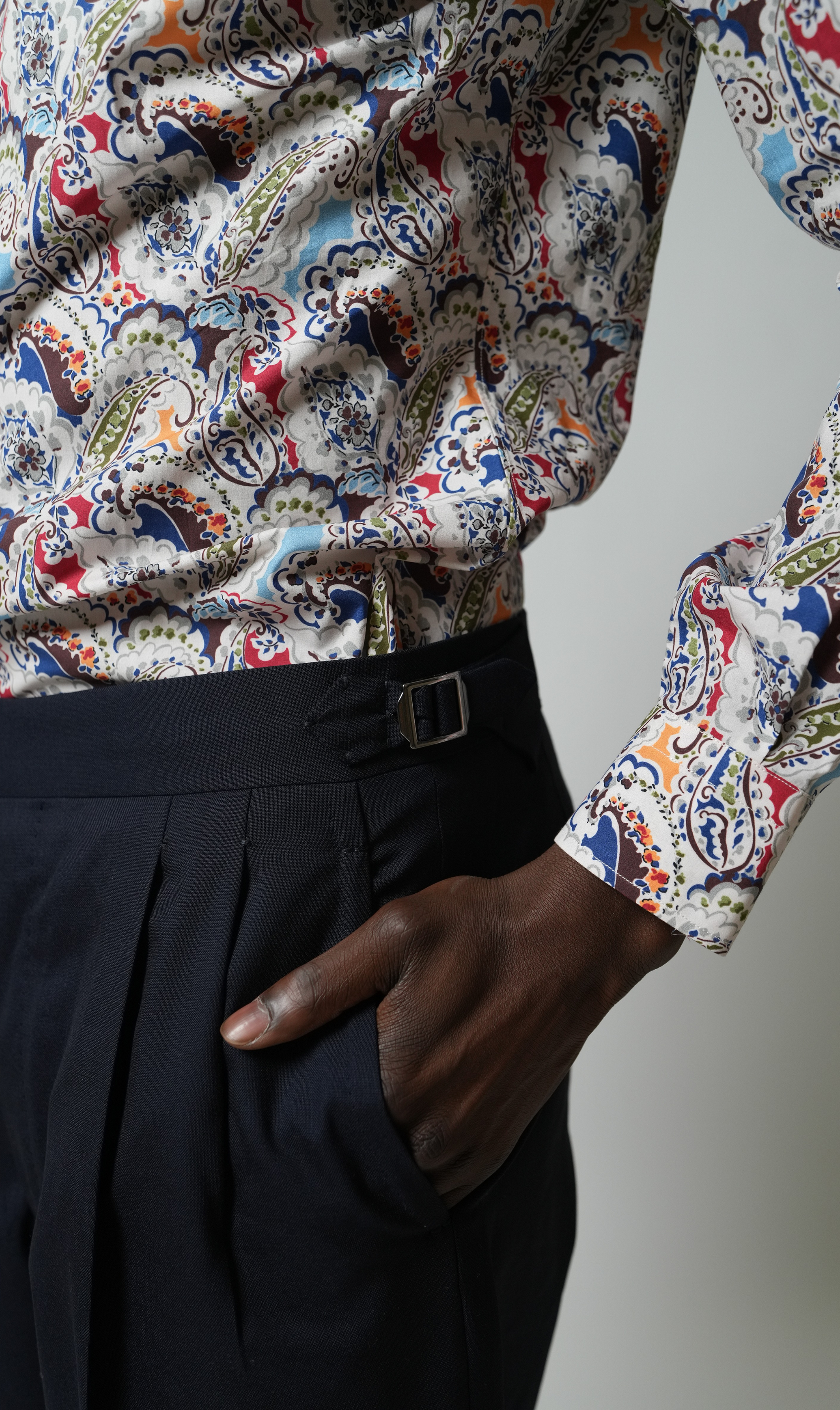 Hemd Handgemacht in Italien Super Slim Fit Paisley