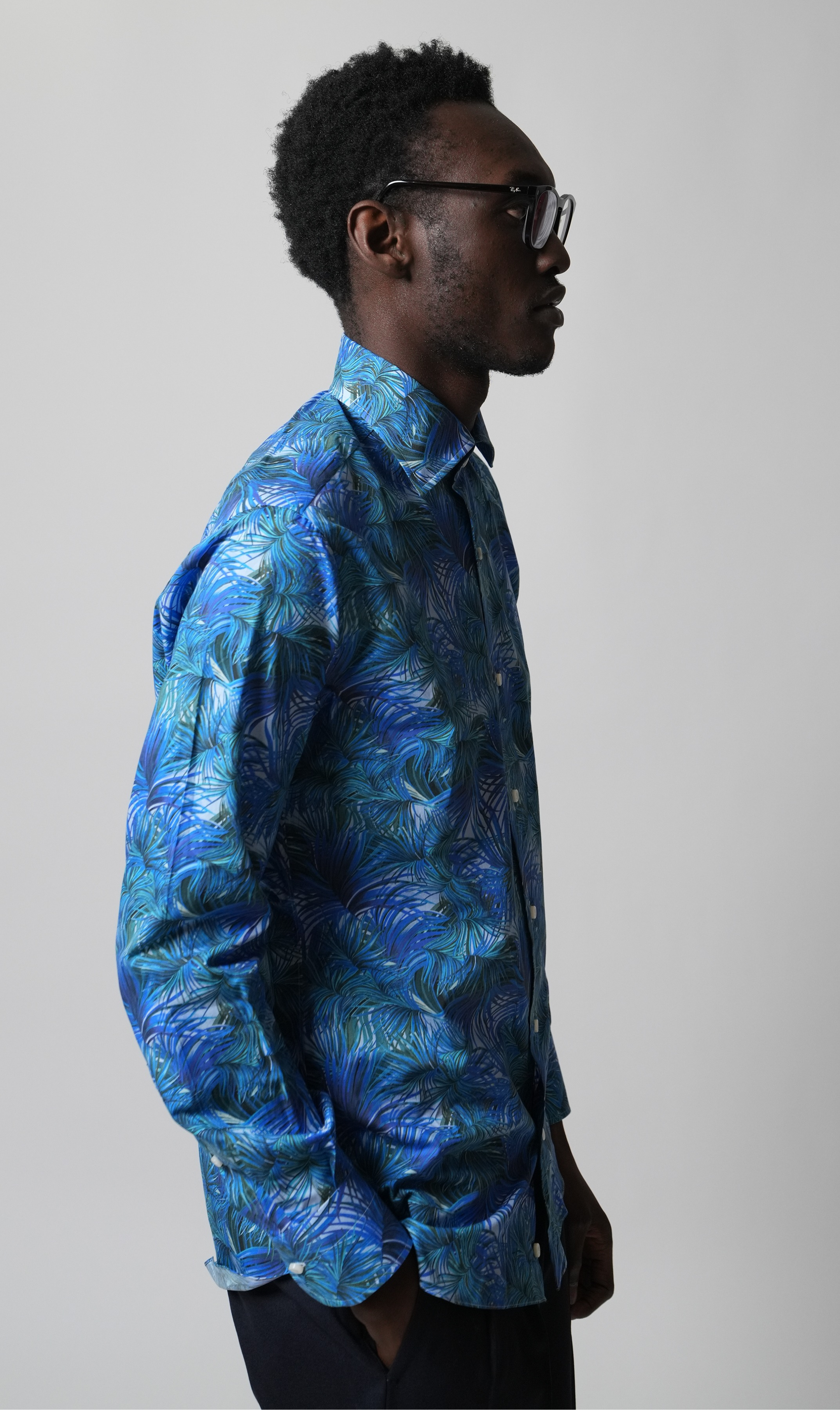 Hemd Handgemacht in Italien Slim Fit Palmen