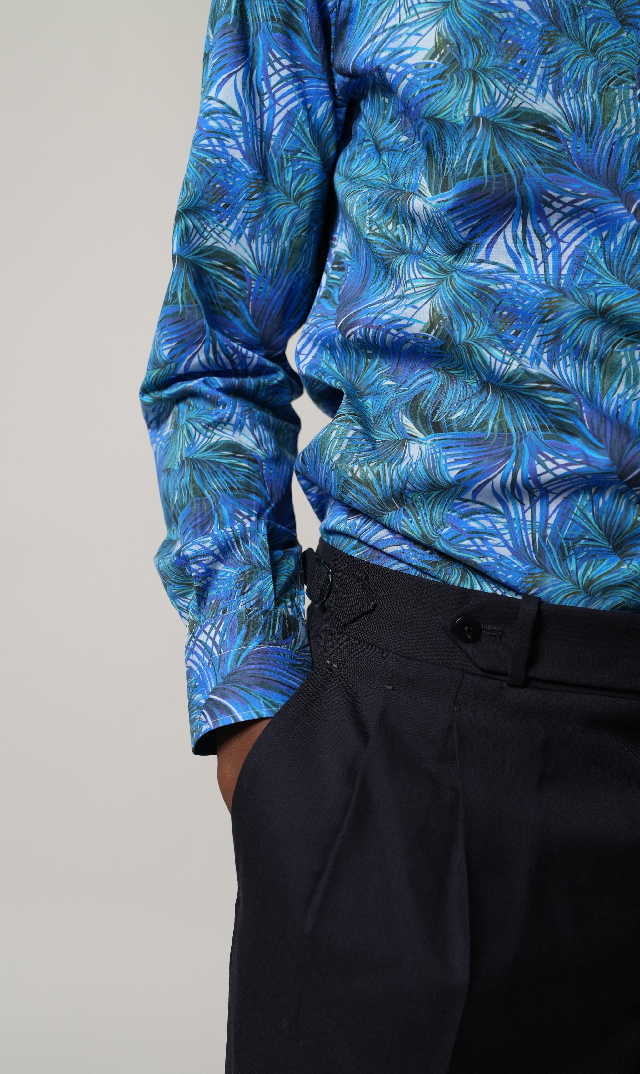 Hemd Handgemacht in Italien Slim Fit Palmen