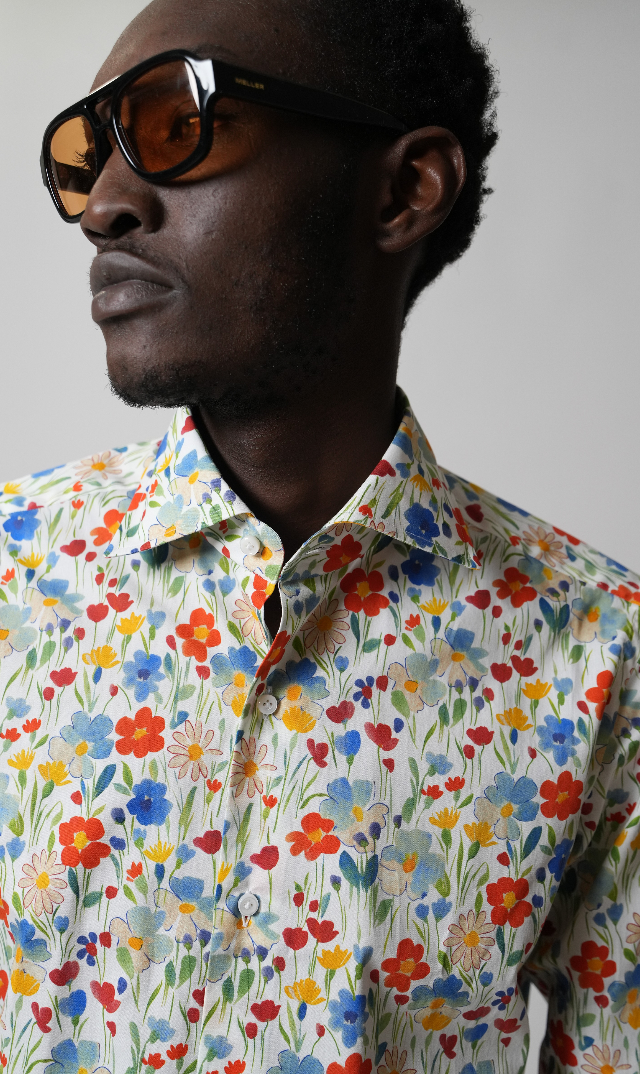 Hemd Handgemacht in Italien Slim Fit Blumen
