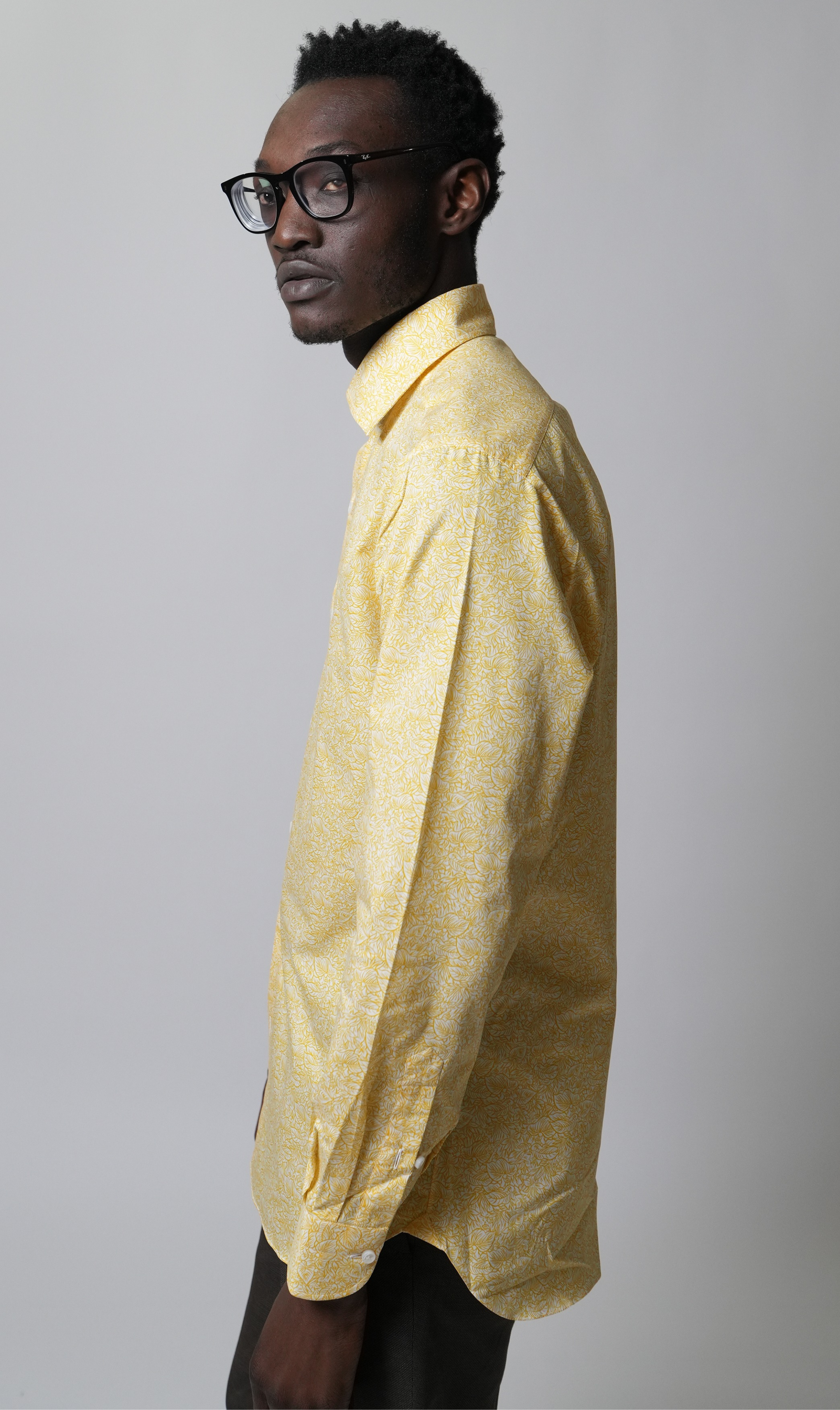 Hemd Handgemacht in Italien Slim Fit Gelb