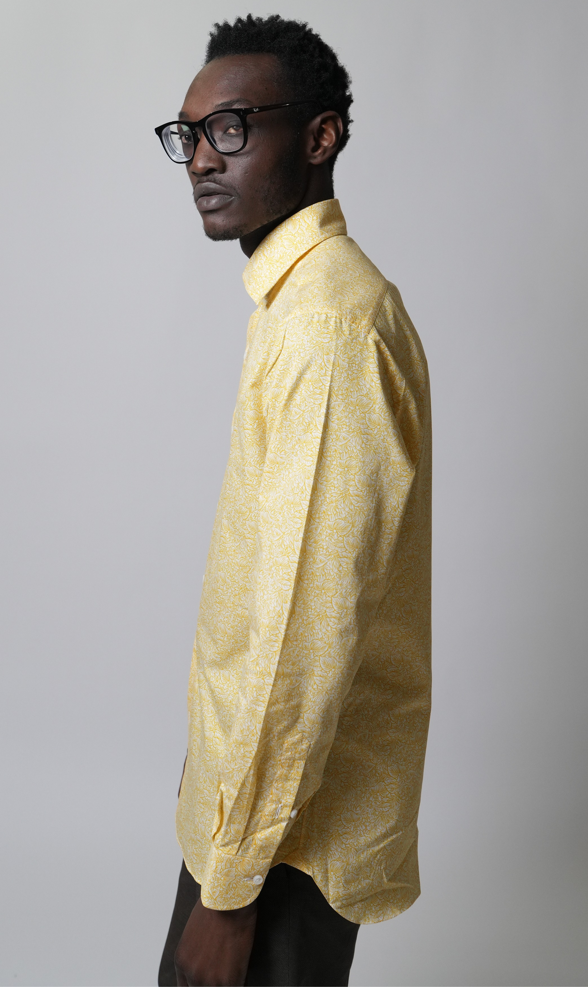 Hemd Handgemacht in Italien Slim Fit Gelb