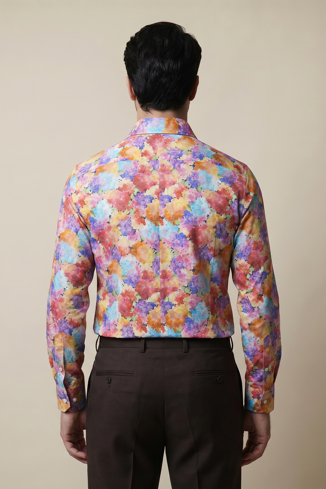 Hydrangea Print Slim Fit Shirt
