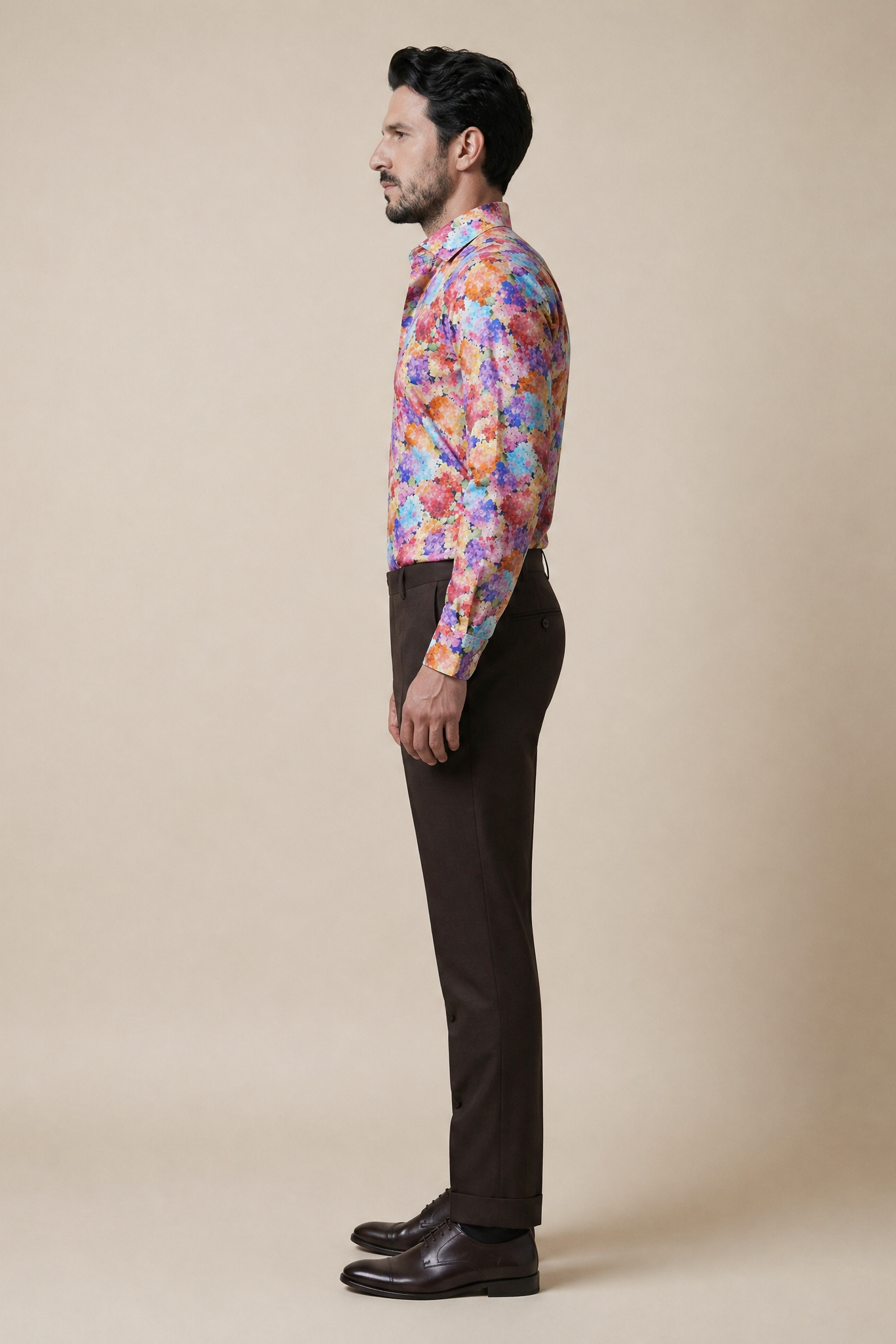 Hydrangea Print Slim Fit Shirt