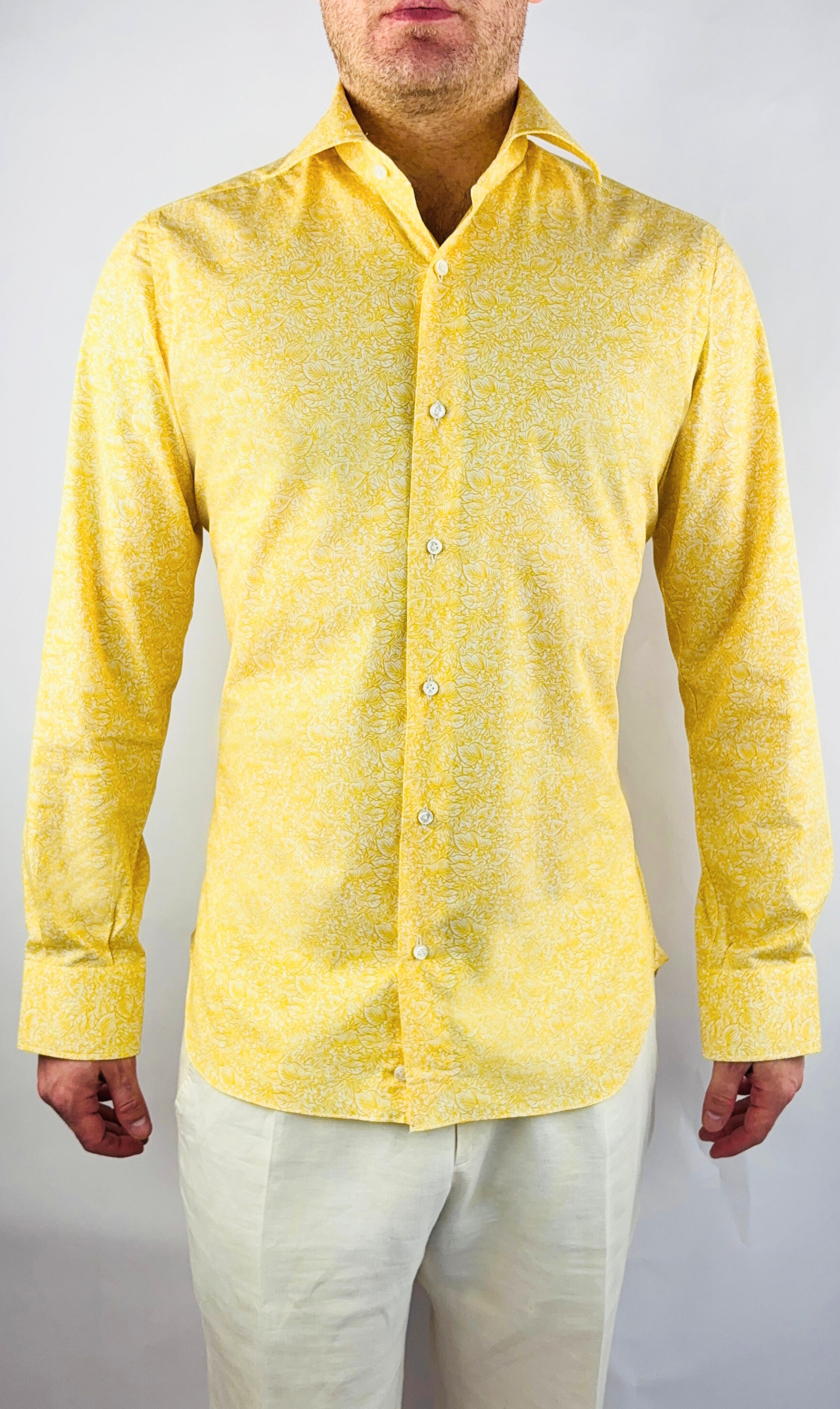 Hemd Handgemacht in Italien Slim Fit Gelb