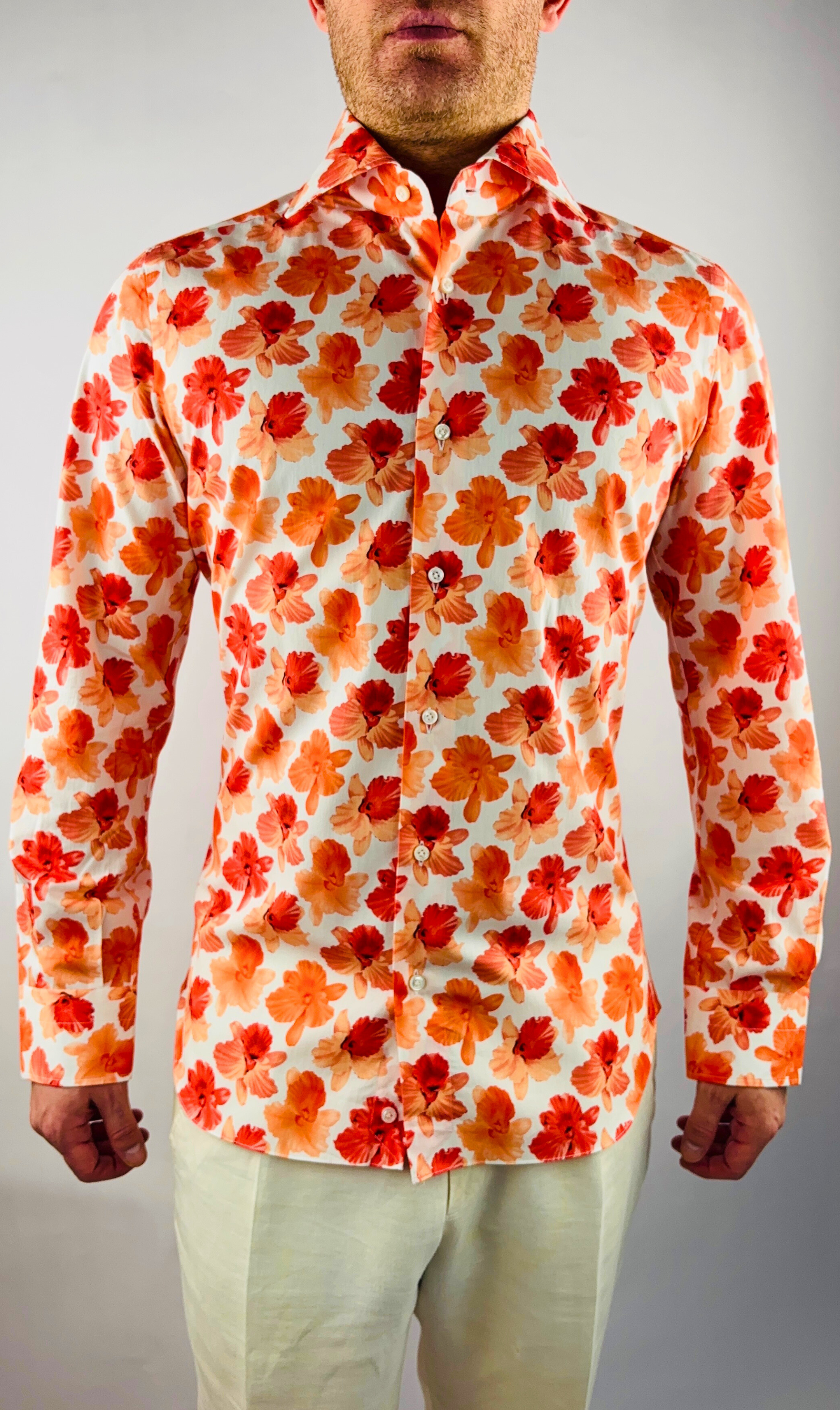 Hemd Handgemacht in Italien Slim Fit Hawaii