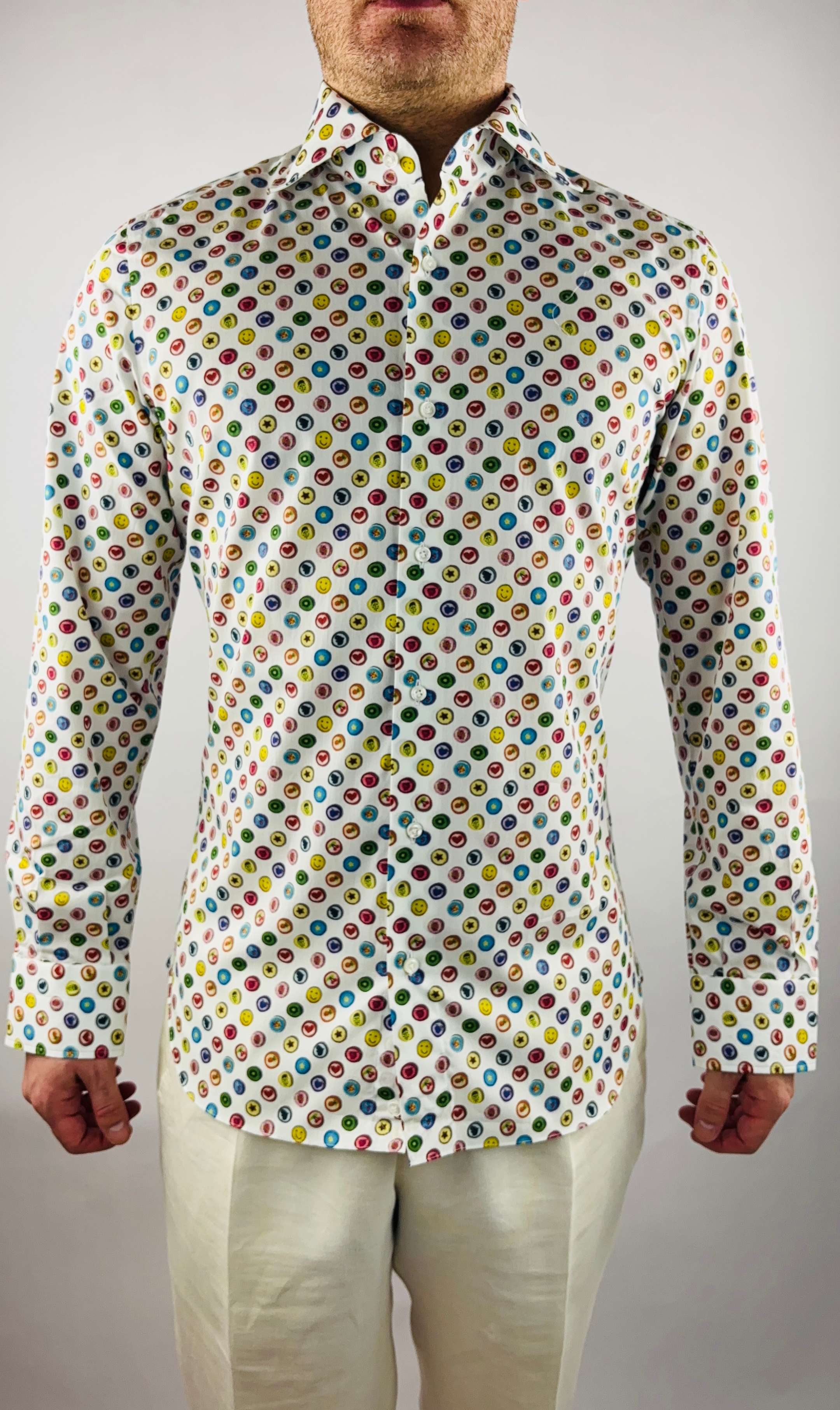 Hemd Handgemacht in Italien Slim Fit Knöpfe