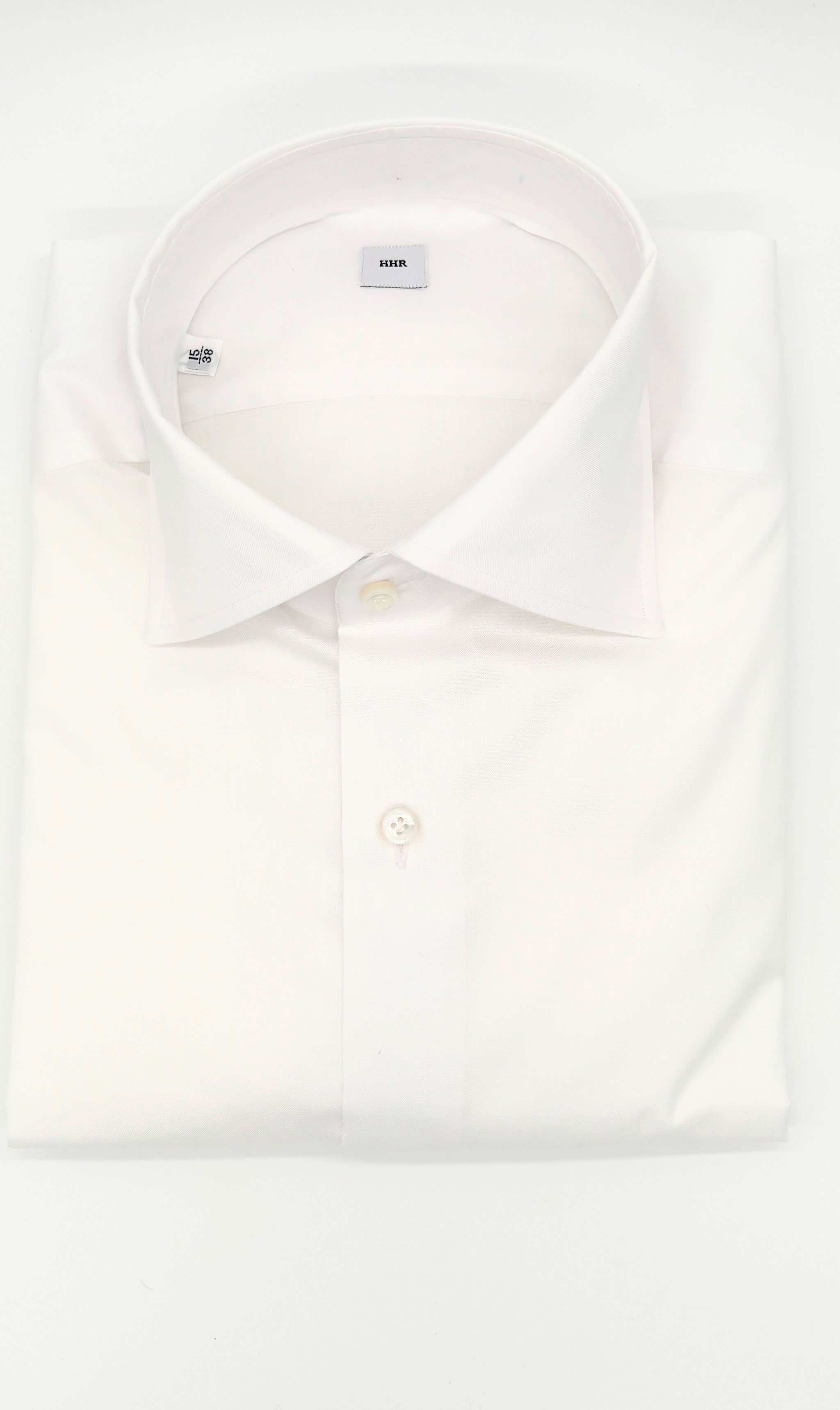 Nachhaltiges Herrenhemd in weiß, Slim-Fit-Schnitt, handgefertigt in Italien aus ägyptischer Baumwolle.